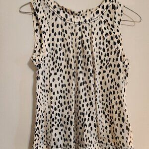 Black and White Polka Dot Sleeveless Top